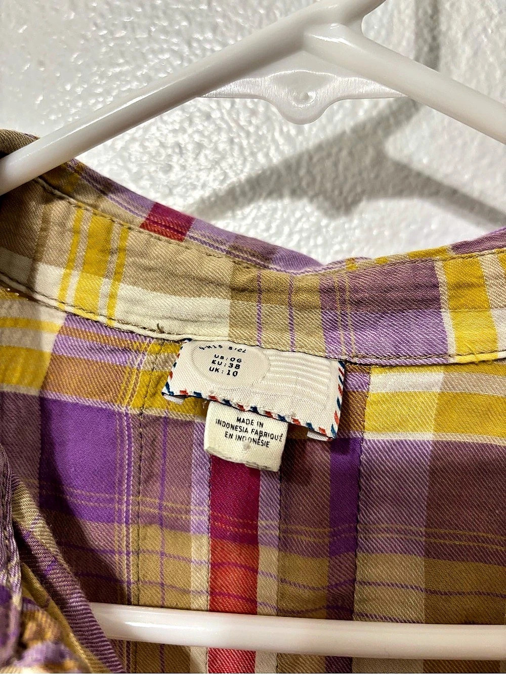 Postmark Plaid Button Down Shirt in Purple & Yellow Size Medium - Picture 5 of 5